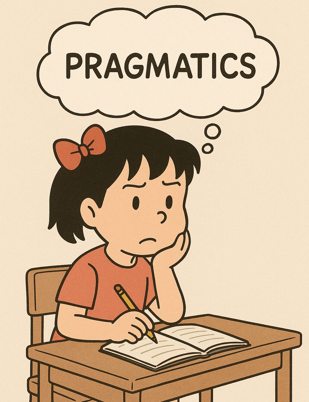 語用論の事を考えている女の子